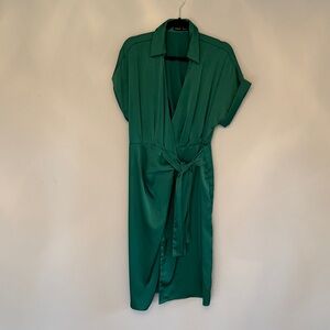 SHEIN Green Wrap Dress